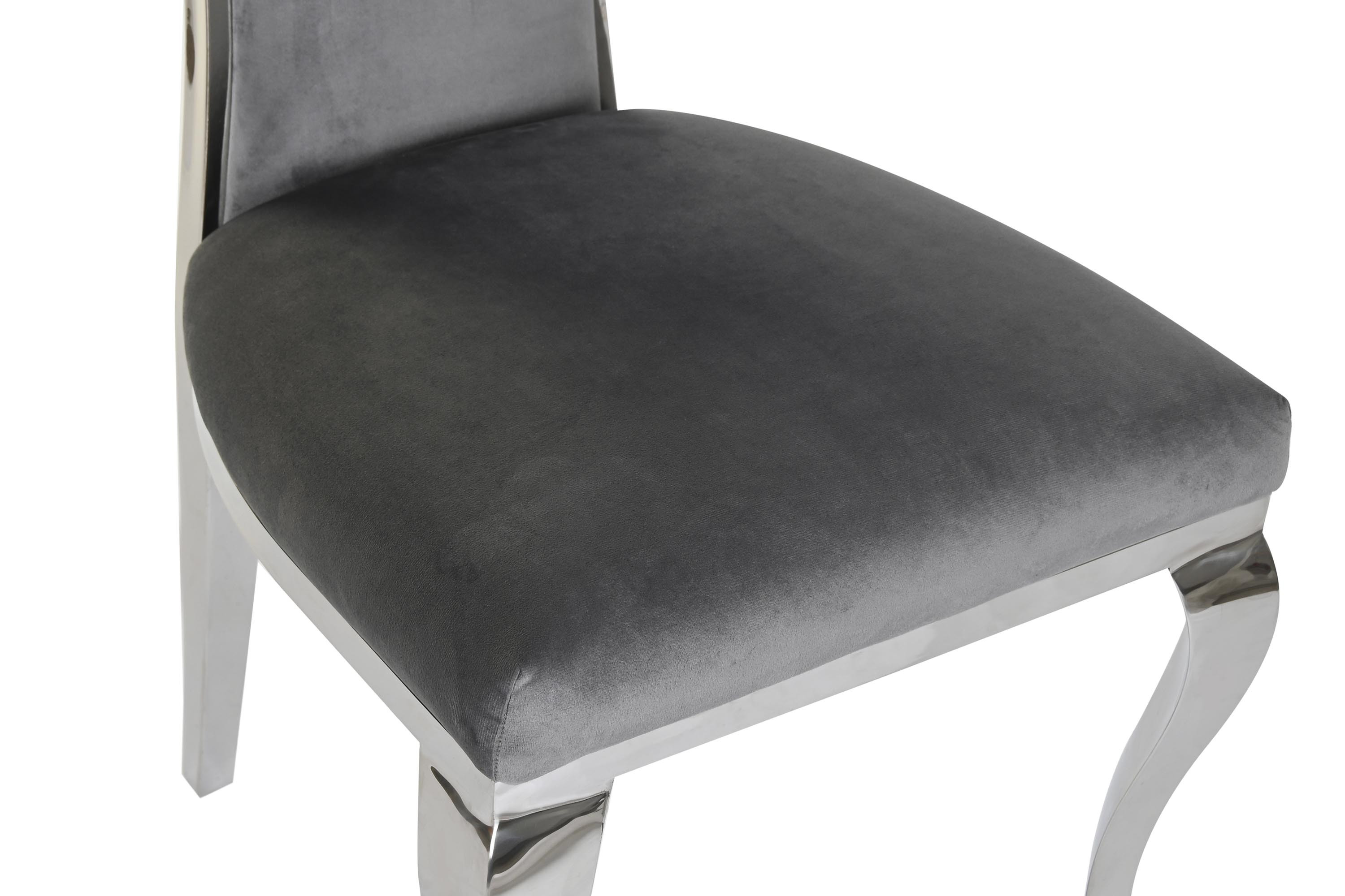 SILLA ACERO POLIESTER 48X51X110 TERCIOPELO GRIS