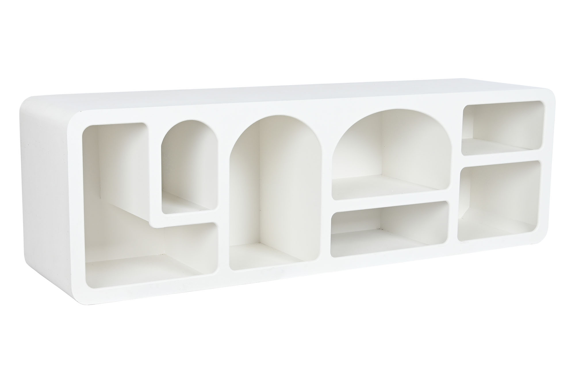 MUEBLE TV ABETO MDF 160X40X50 26,00 RUGOSO BLANCO