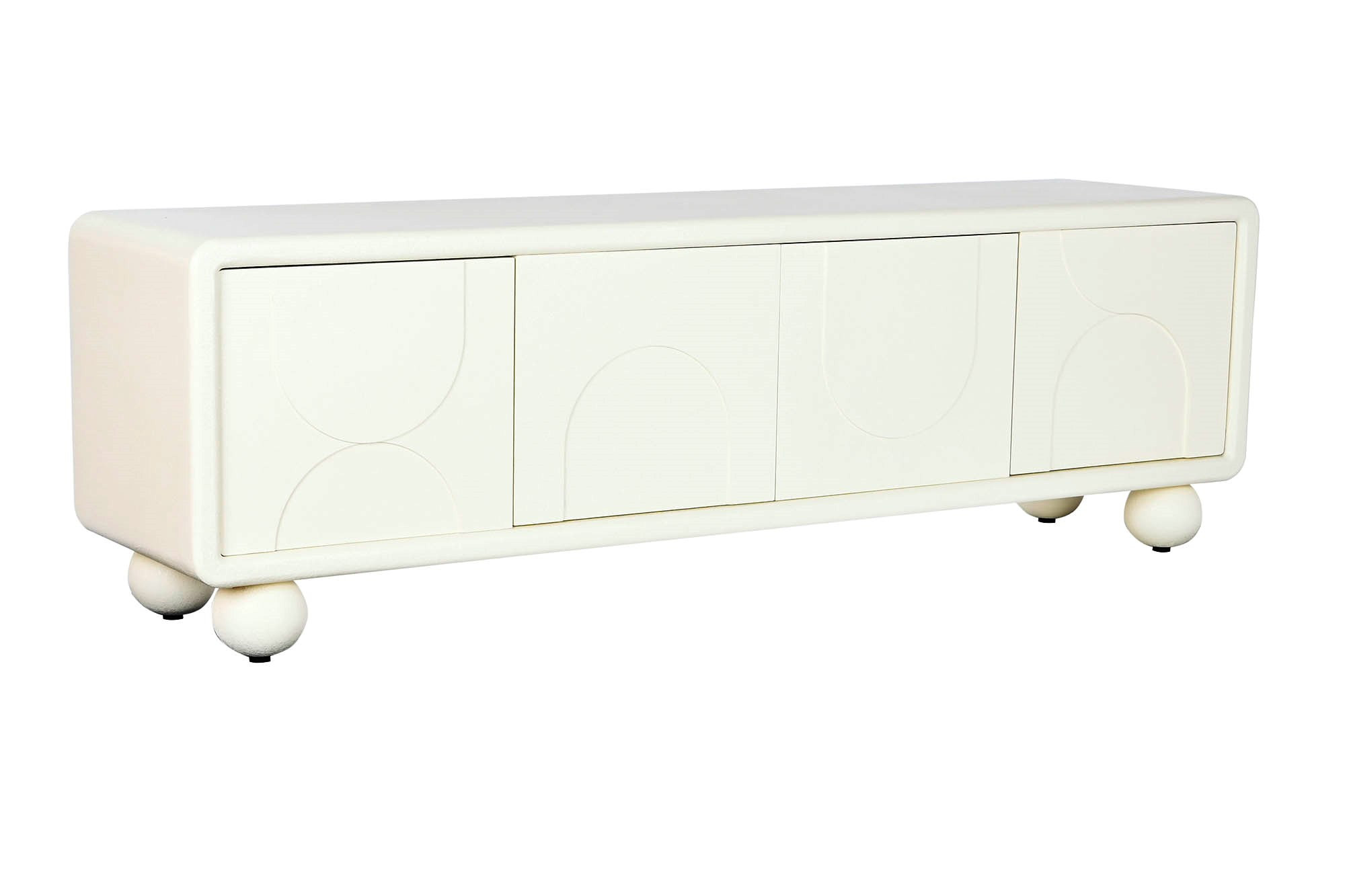 MUEBLE TV MDF 160X37X50 4PUERTAS 3D BLANCO