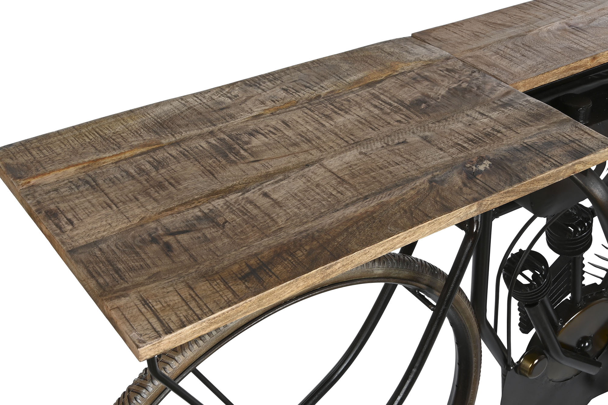 CONSOLA METAL MADERA 180X35X86 MOTO NATURAL