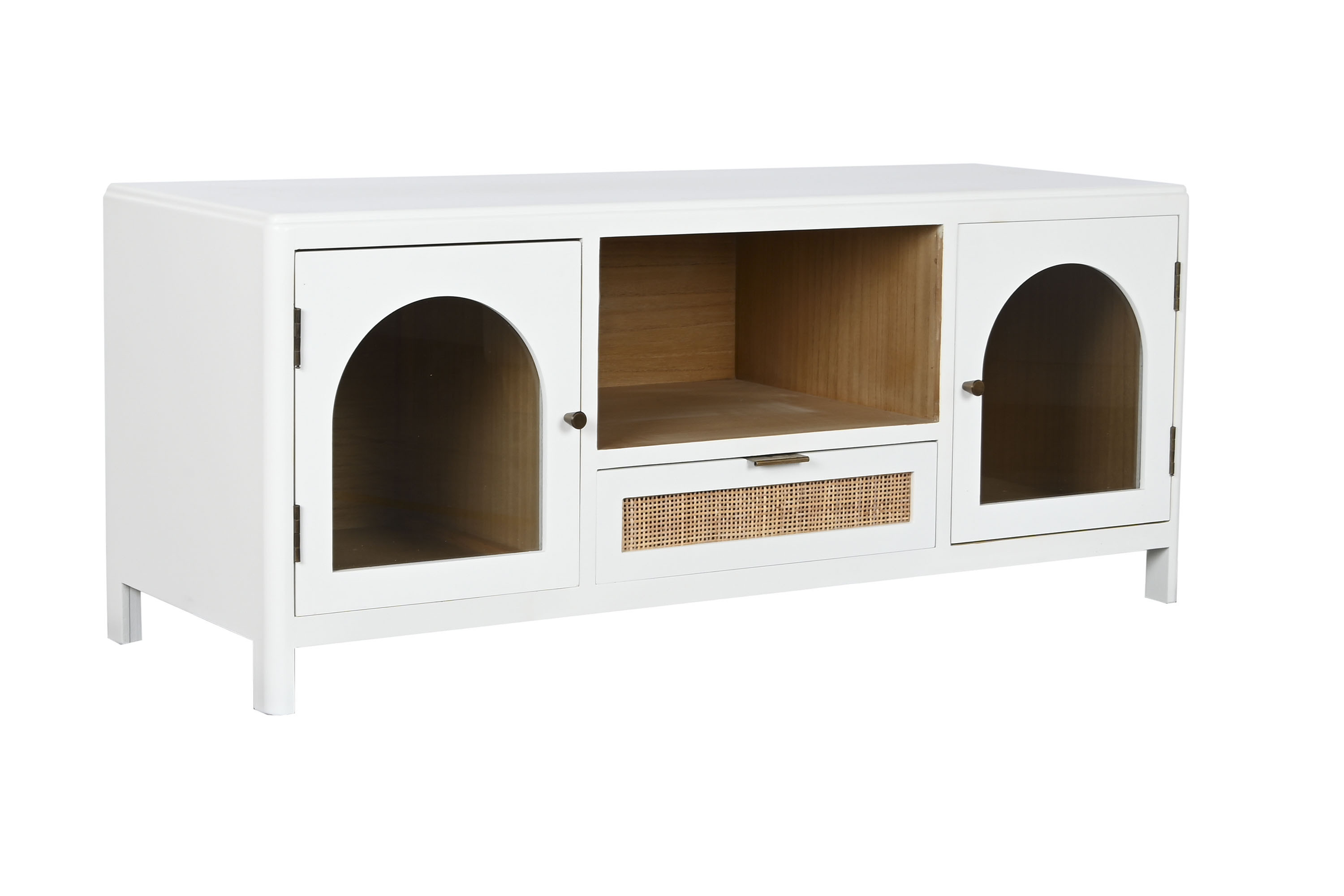 MUEBLE TV PAULOWNIA CRISTAL 120X40X50 BLANCO