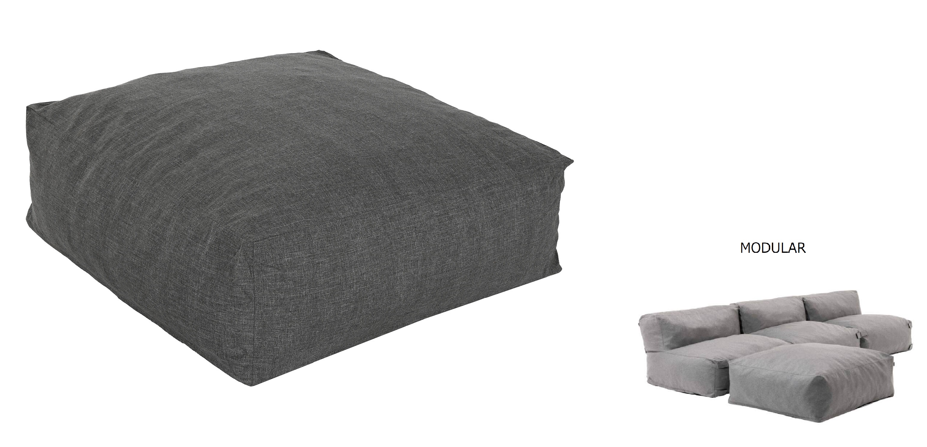 POUF POLIESTER 87X87X32 10,00 MODULAR GRIS