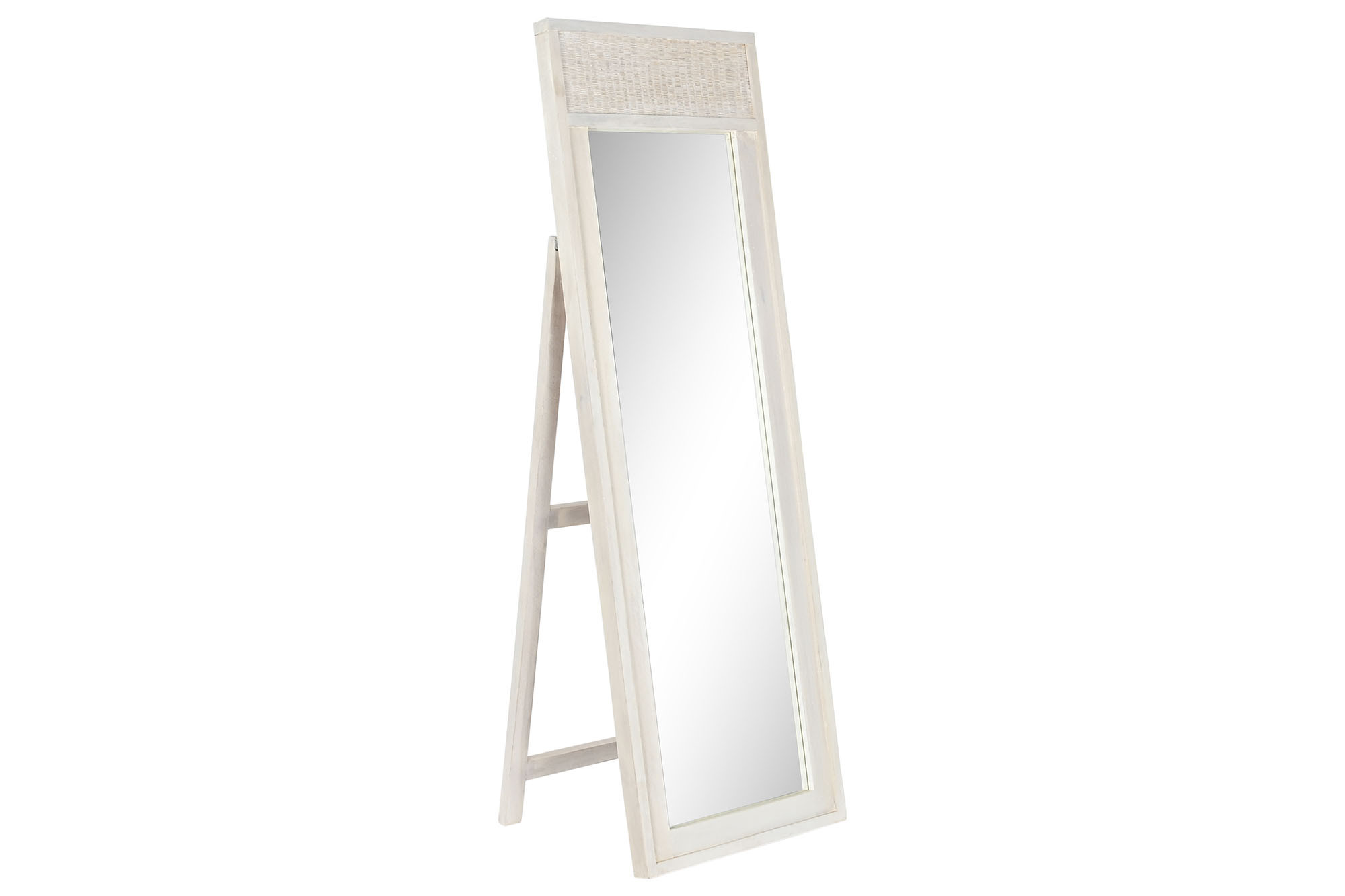 ESPEJO VESTIDOR MANGO RATAN 58X8X175 BLANCO ROTO