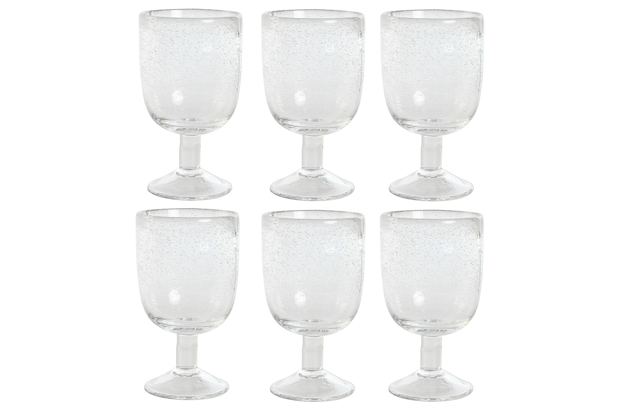 COPA SET 6 CRISTAL 8X8X14 300ML BURBUJAS