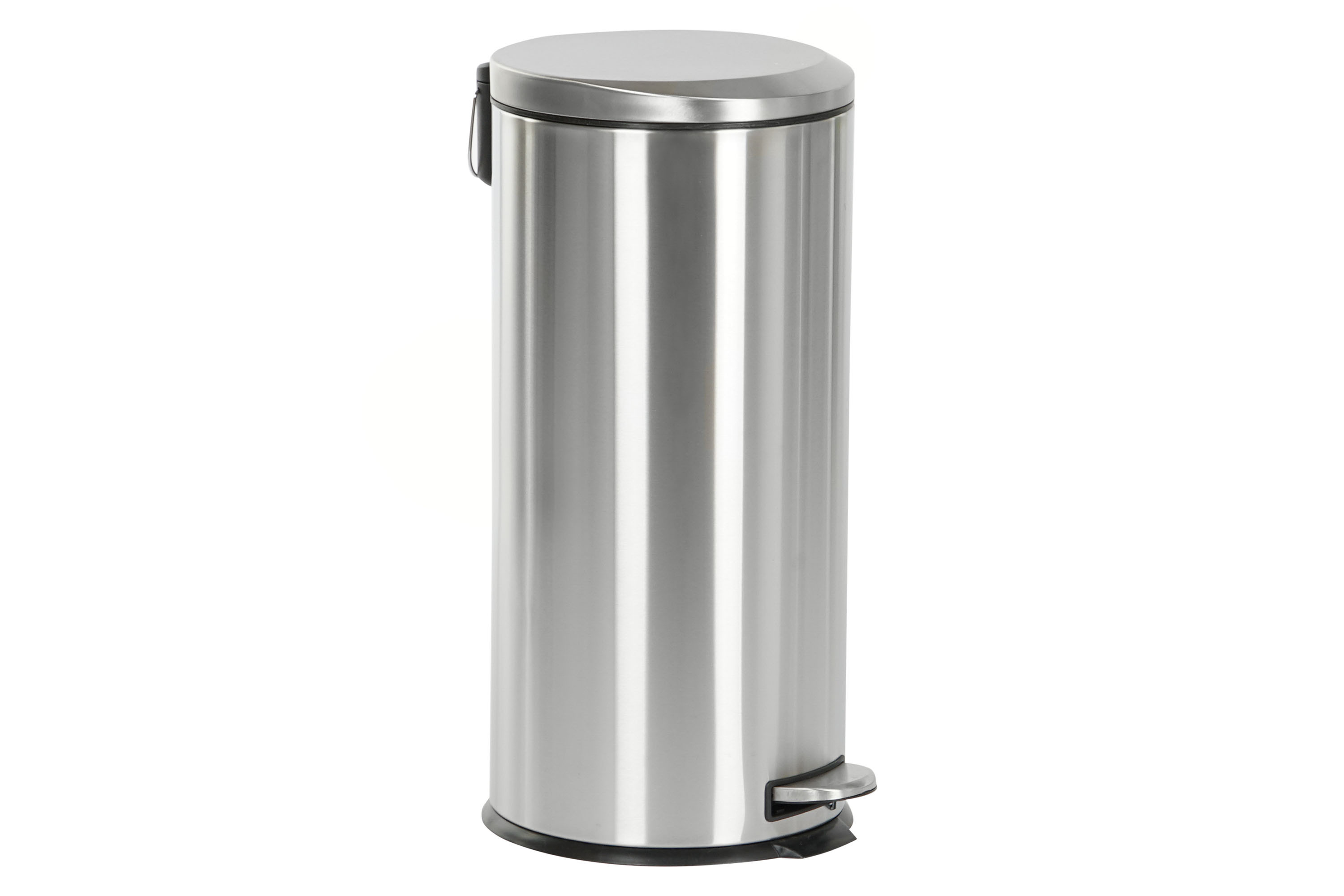 PAPELERA INOX PP 29,5X29,5X62,5 30L, MATE PLATEADO