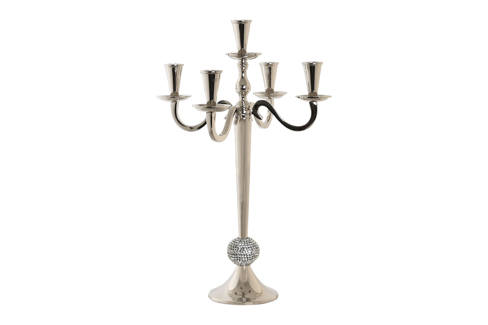 CANDELABRO ALUMINIO ACRILICO 30X30X47 CROMADO