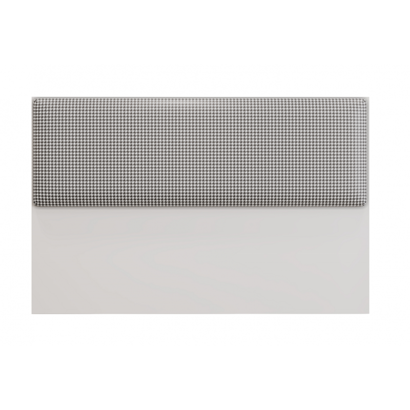 Cabecero UNI 160, MDP blanco, tejido pied poule, 160x5x90 cms