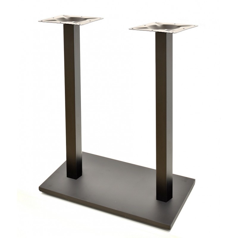 Base de mesa BEVERLY, alta, rectangular, tubo cuadrado, negra, base de 70 x 40 cms, altura 110 cms