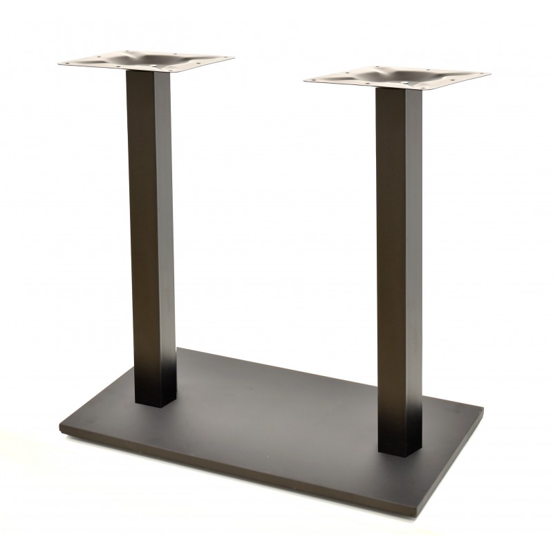 Base de mesa BEVERLY, rectangular, tubo cuadrado, negra, base de 70 x 40 cms, altura 72 cms