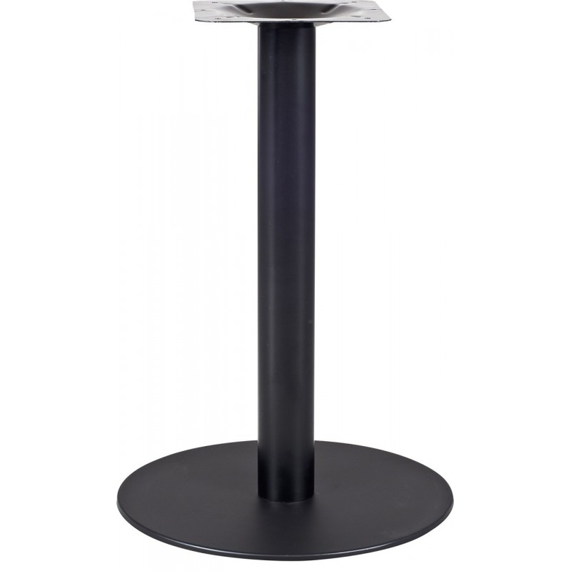 Base de mesa BOMBAY, tubo redondo, negra, base de acero de 8 mm. 45 cms de diámetro, altura 72 cms