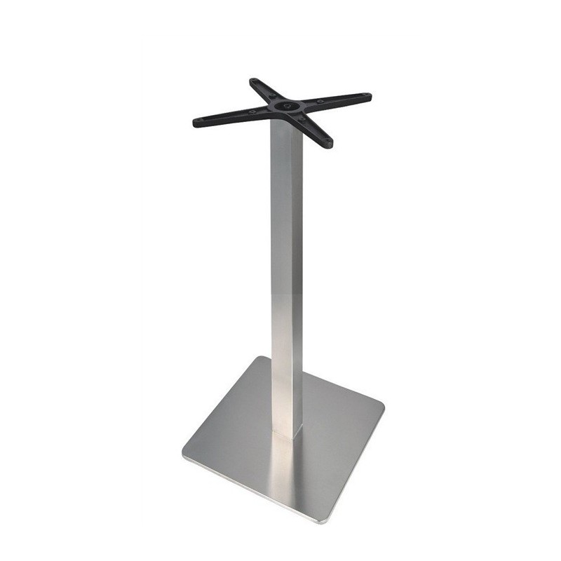 Base de mesa RHIN, alta, acero inoxidable, base de 45 x 45 cms, altura 110 cms, pulido satinado