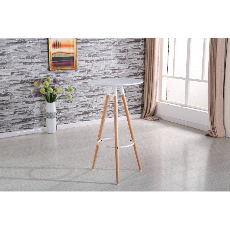 Mesa OTILIA NEW, alta, madera, tapa blanca de 60 cms