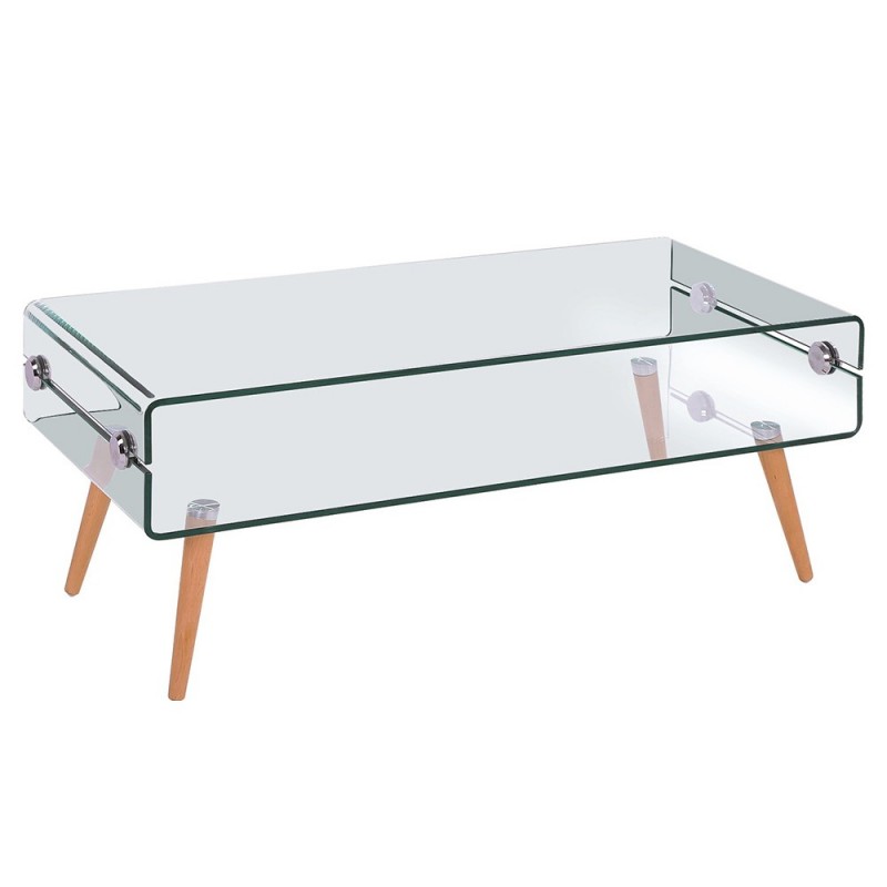 Mesa HOLANDA, madera, cristal, 110x55 cms