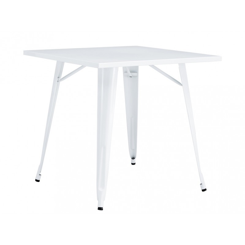 Mesa TOL EK LIMITED, acero, blanca, 80x80 cms