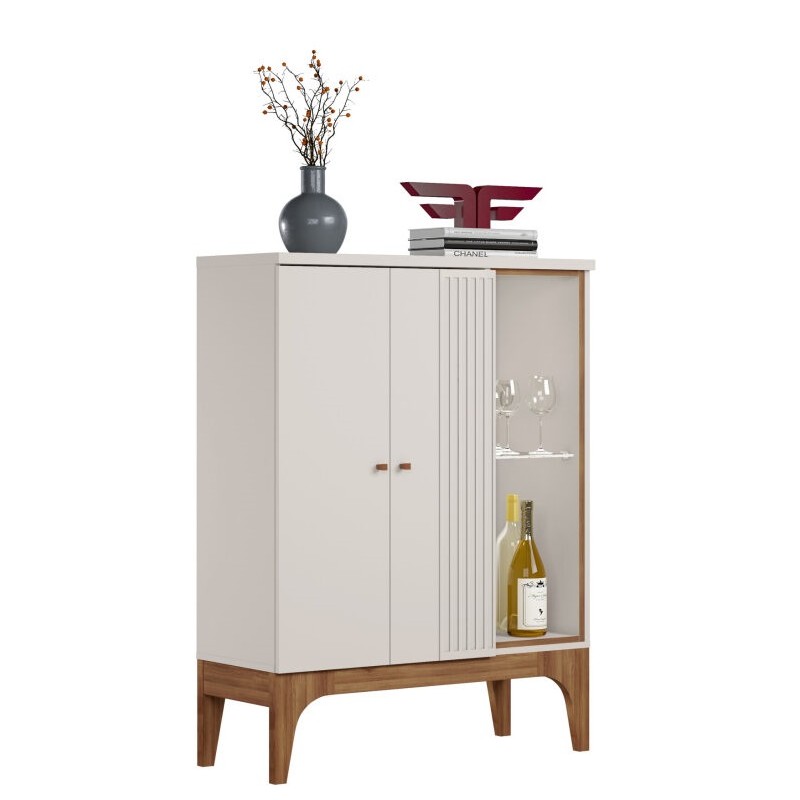 Bar buffet VENEZA, blanco roto y matte, 90 x122 cms.