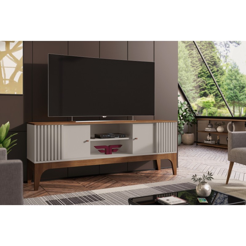 Mueble TV FLORENCIA, blanco roto y matte, 160 cms.