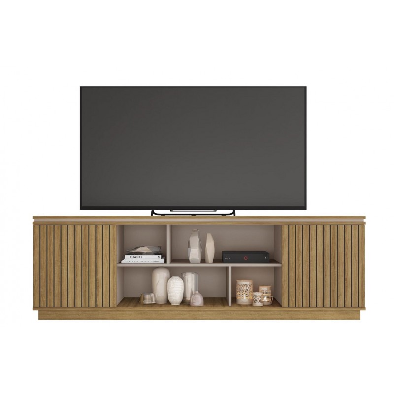 Mueble TV SIMETRIA, miel y cacao, 180 cms.