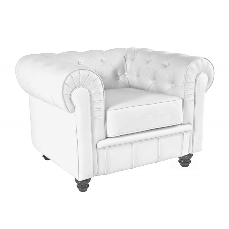 Sillón CHESTER NEW, similpiel blanca