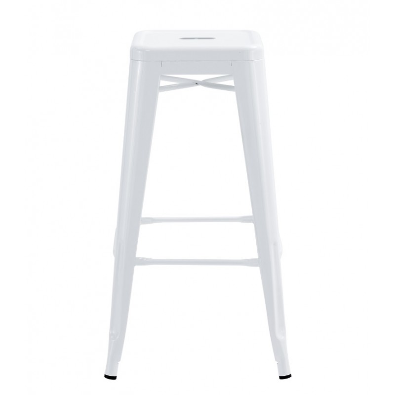 Taburete TOL EK LIMITED, acero, blanco