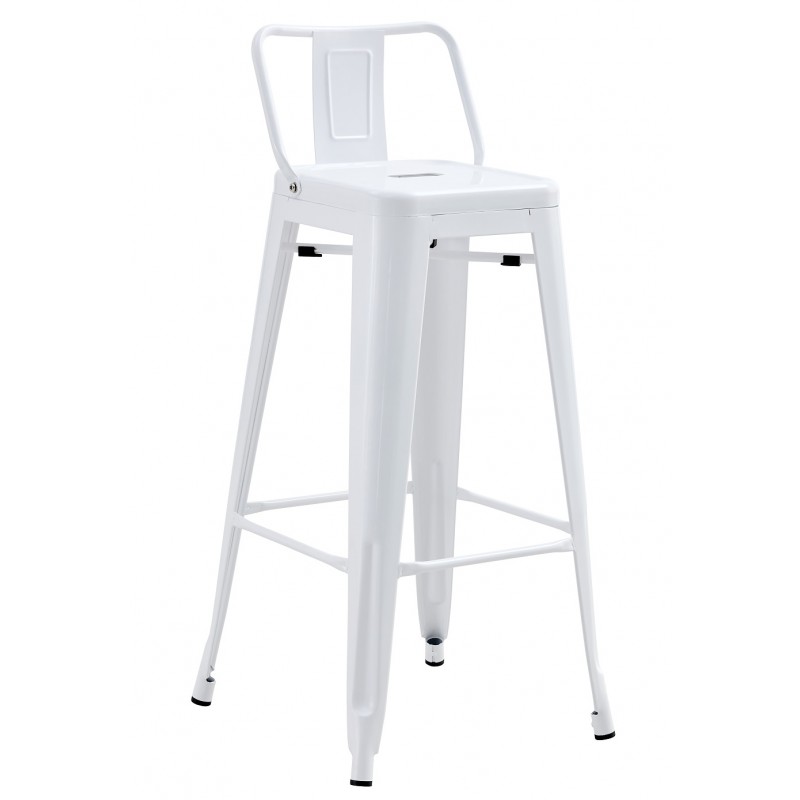 Taburete TOL R1 EK, apilable, acero, blanco