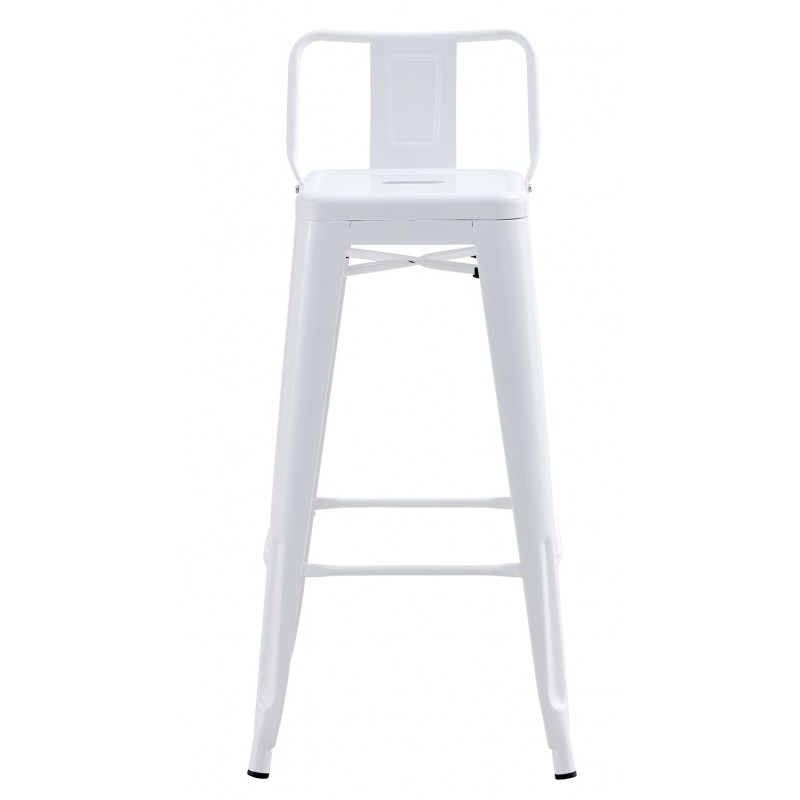 Taburete TOL R1 EK, apilable, acero, blanco