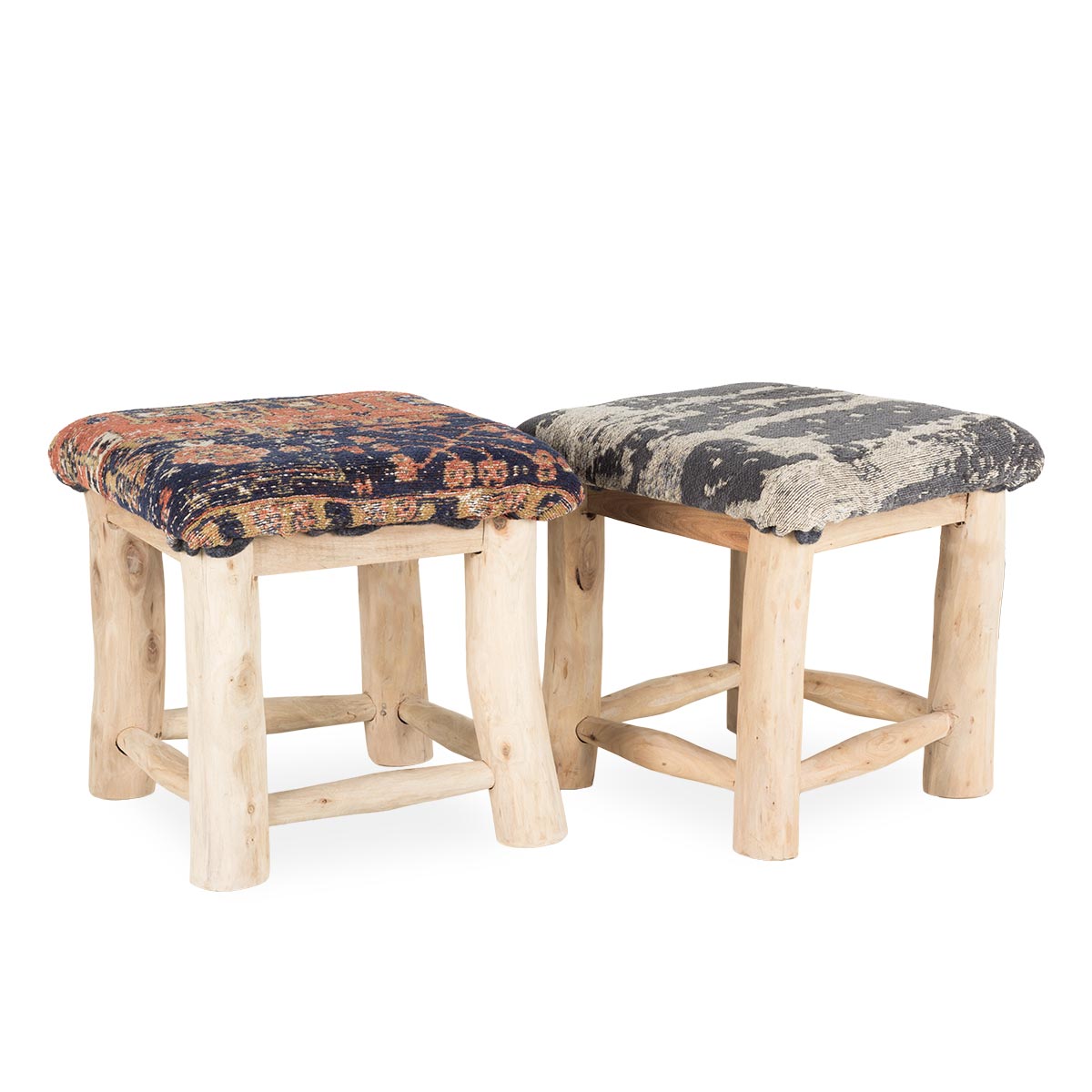 Low upholstered stool, square Chelsy